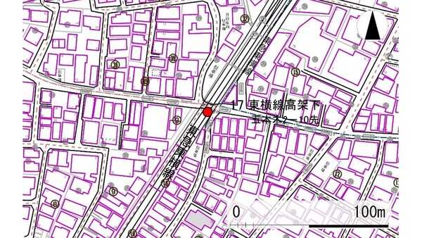 No17東横線高架下の地図
