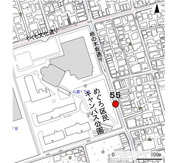 No55めぐろ区民キャンパス公園歩道の地図