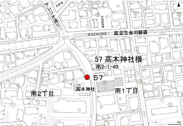 No57高木神社横の地図