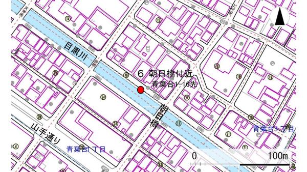 No6朝日橋付近の地図