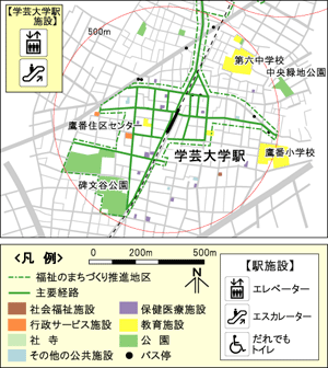 学芸大学駅周辺地区基本構想図の地図