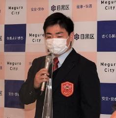 意気込みを語る新澤キャプテンの写真