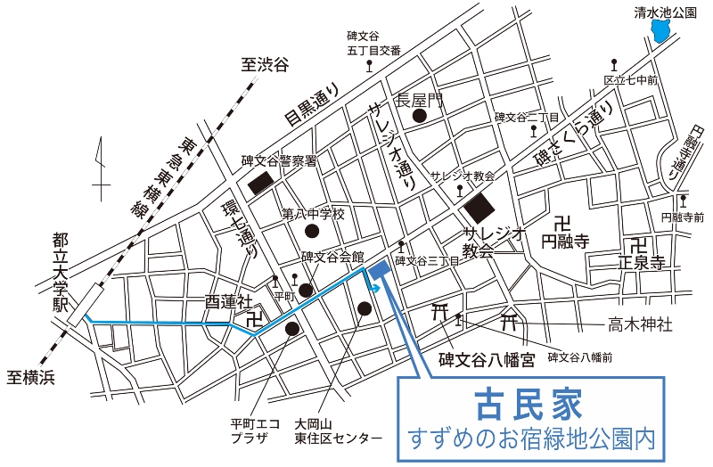 古民家への地図の画像