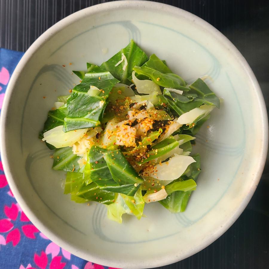 キャベ芯とさきいか煮