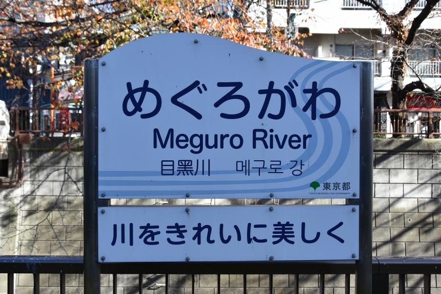 目黒川の看板