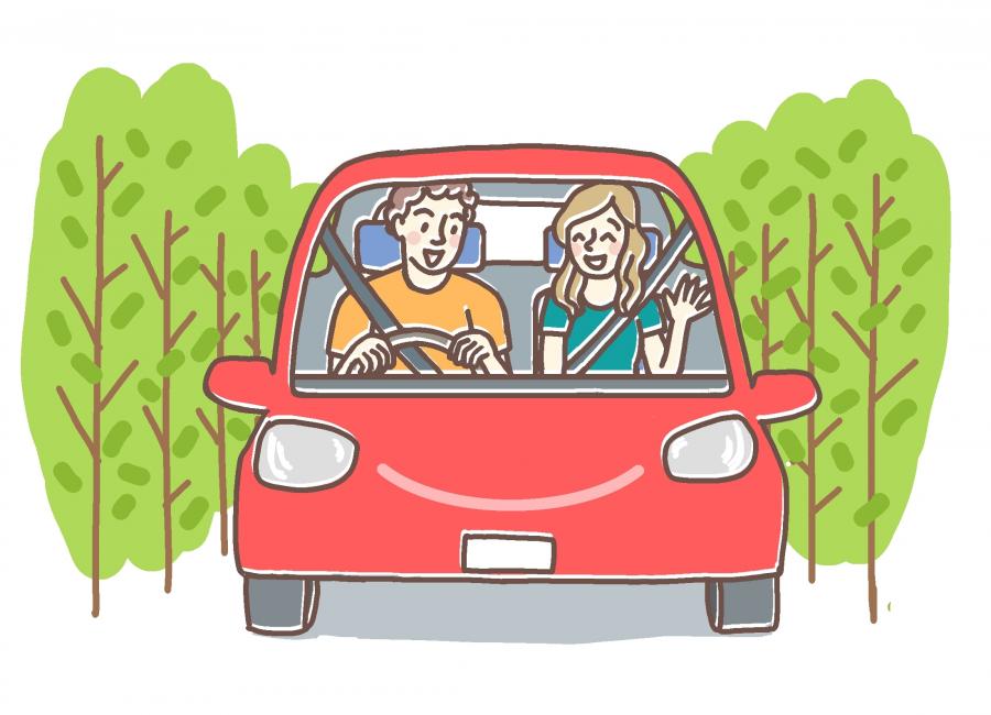 シートベルトを締めてドライブ