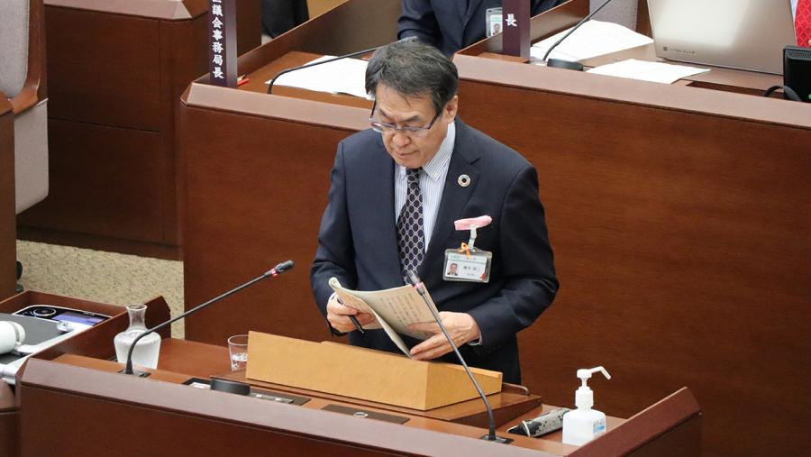 区長所信表明の写真