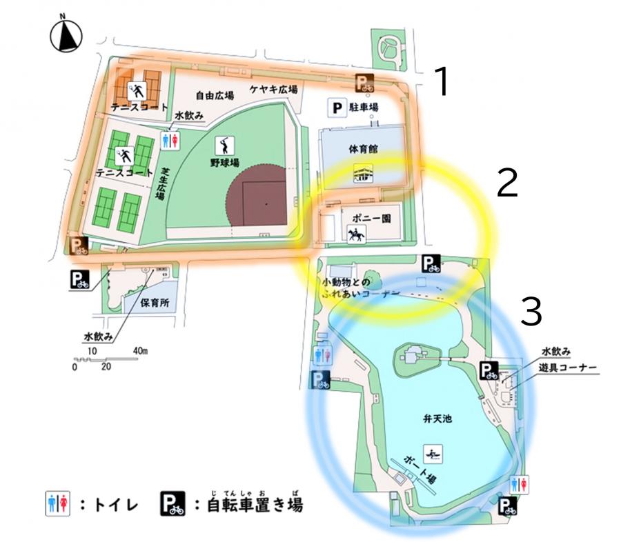 碑文谷公園内の地図