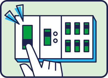 ブレーカーを落とすイラスト