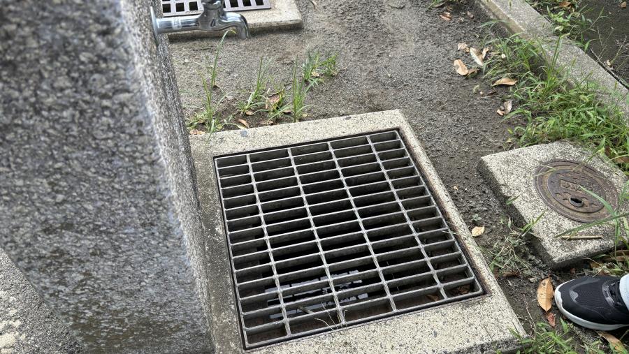 公園の水道の写真