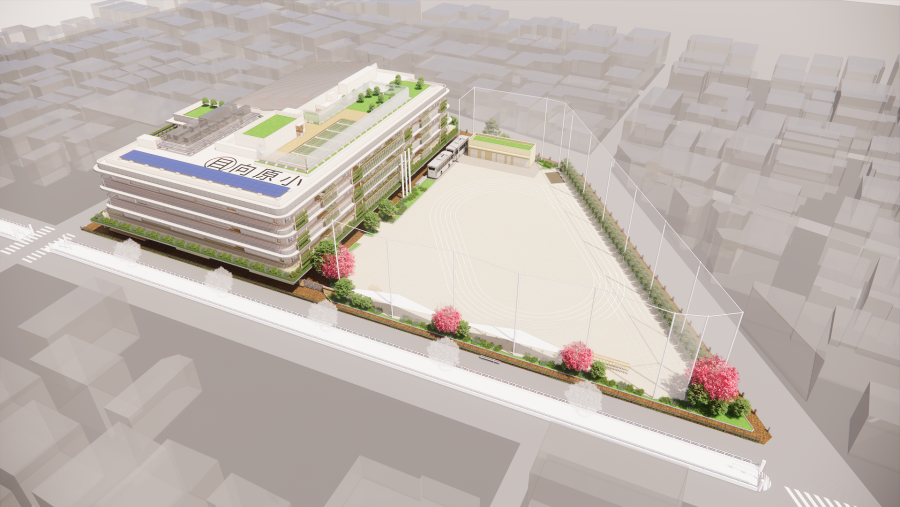 向原小学校鳥瞰図