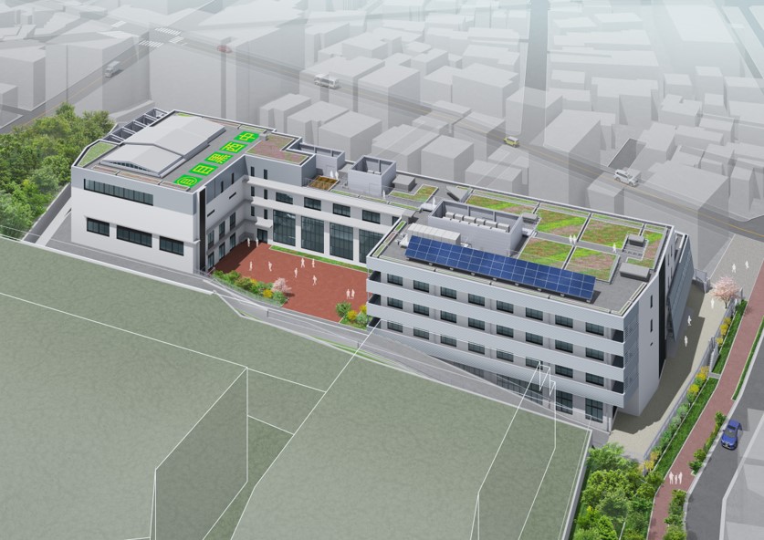 目黒西中学校鳥瞰図