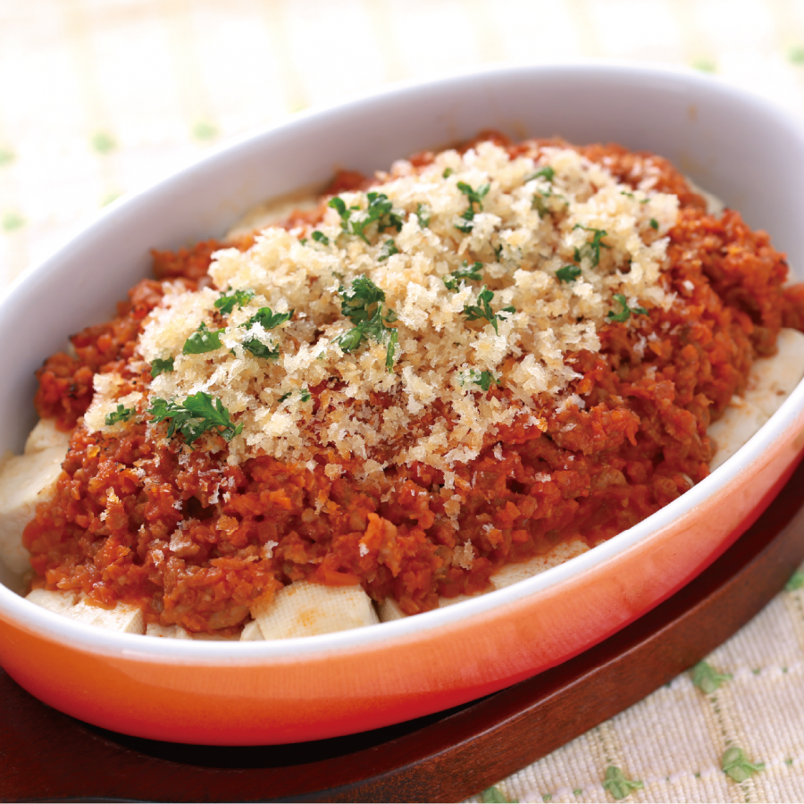 豆腐のミートソースグラタン