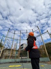 ドローンを使用した訓練の様子