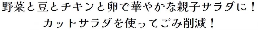 野菜と豆とチキンと卵で華やかな親子サラダに！カットサラダを使ってごみ削減！