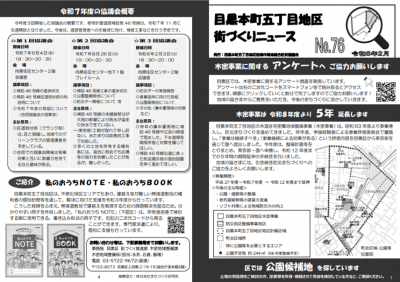 目黒本町5丁目 街づくりニュース
