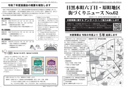 目黒本町6丁目・原町地域 街づくりニュース