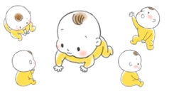成長記録作りと子育て交流イラスト