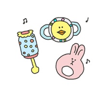 おもちゃ作りと子育て交流のイラスト