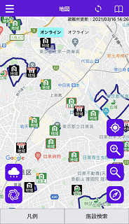 アプリの地図画面