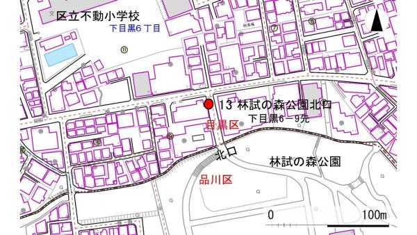 No13林試の森公園北口の地図