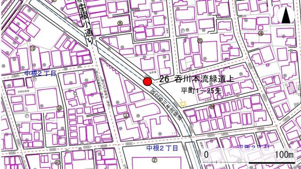 No26呑川本流緑道上の地図