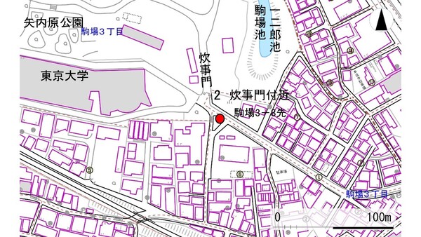 No2炊事門付近の地図