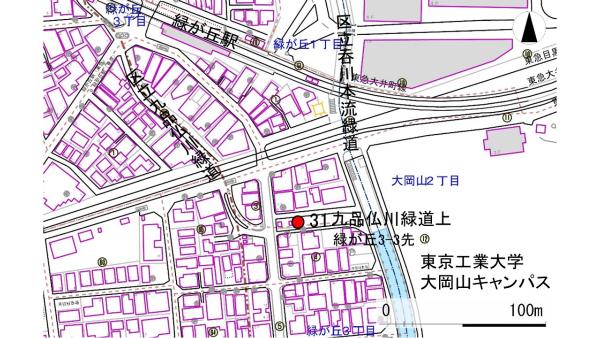 No31九品仏川緑道上の地図