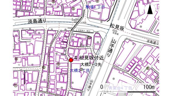 No4松見坂付近の地図