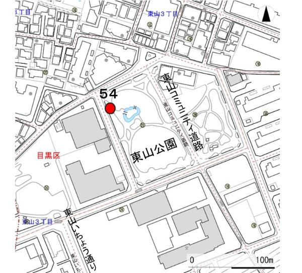 No54東山公園拡張部の地図