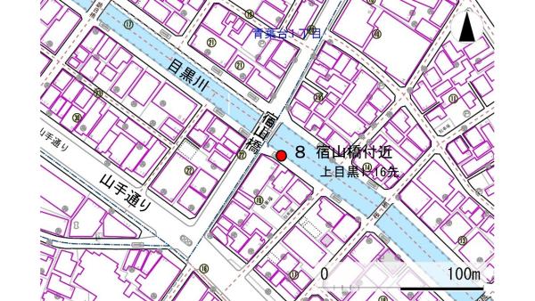 No8宿山橋付近の地図