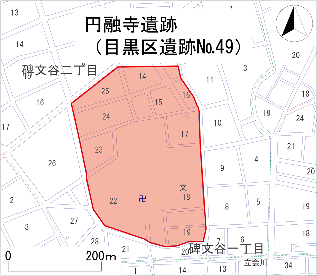円融寺遺跡の位置図