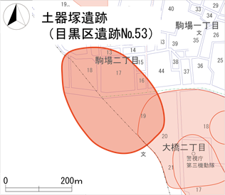 土器塚遺跡の位置図