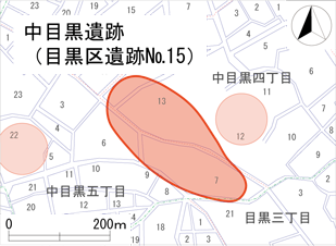 中目黒遺跡の位置図