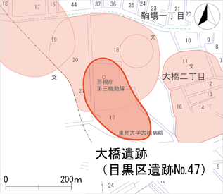 大橋遺跡の位置図