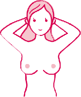 鏡の前でチェックする画像