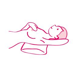 あおむけで寝てチェックする画像