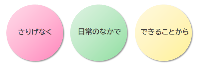 さりげなく、日常のなかで、できることから