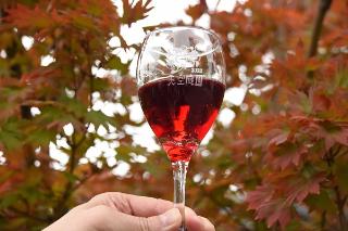 グラスに入ったワイン「天空庭園2022」の写真