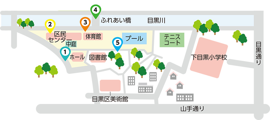 目黒区商工まつりの会場マップ
